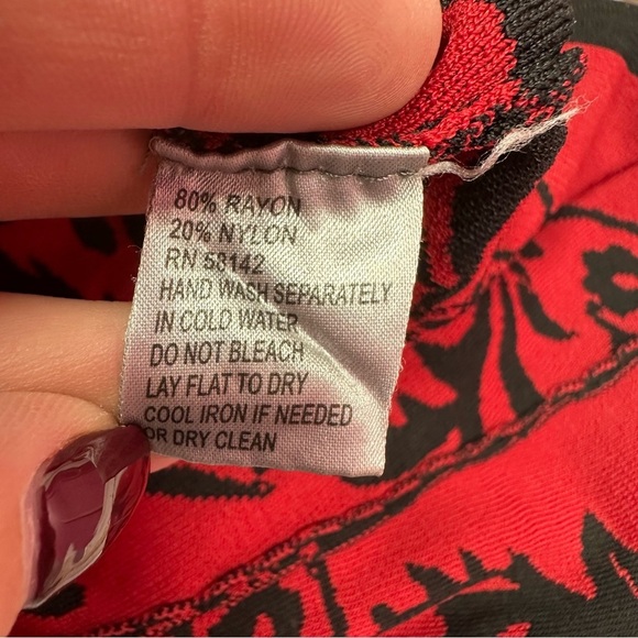 Muse Black Red fit & flare Midi Dress Sleeveless XS heavy knit - Picture 8 of 8